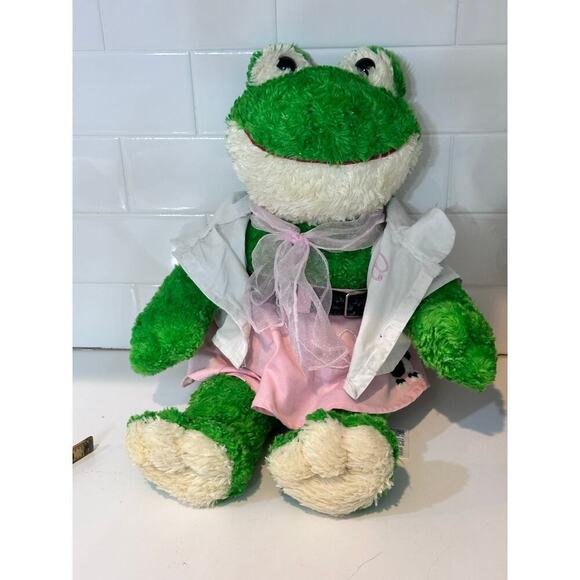 Build-A-Bear Workshop Green Frog Plush Stuffed Toy - Picture 1 of 8